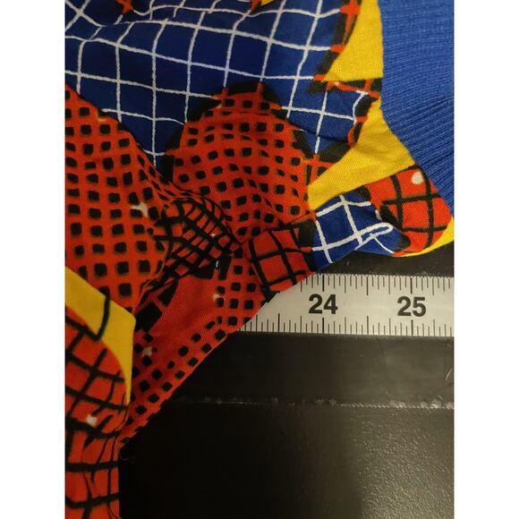 Mae Otti Shirt Womens 2XL Red Blue Yellow Button Up African Print Artsy NWT READ - Picture 9 of 11